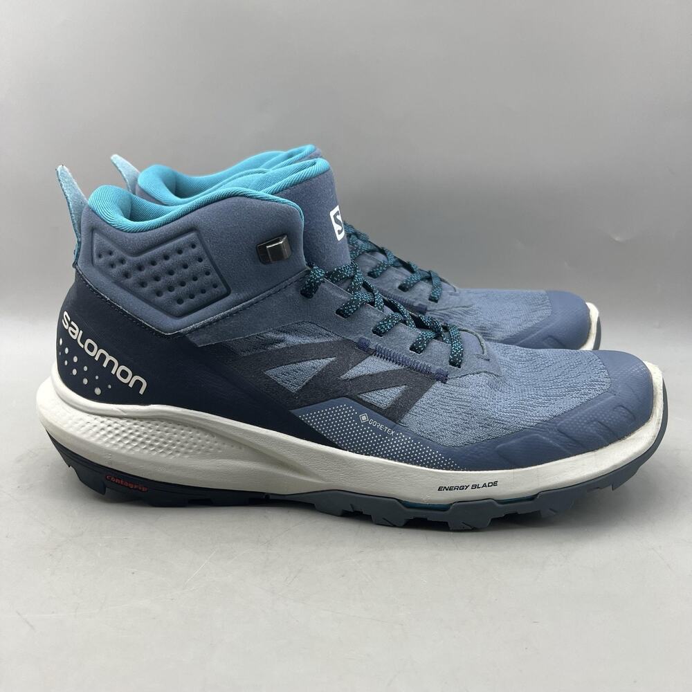 Salomon OUTpulse Mid GTX Hiking Shoes Men Size 10 Blue GORE-TEX Comfort Sneakers